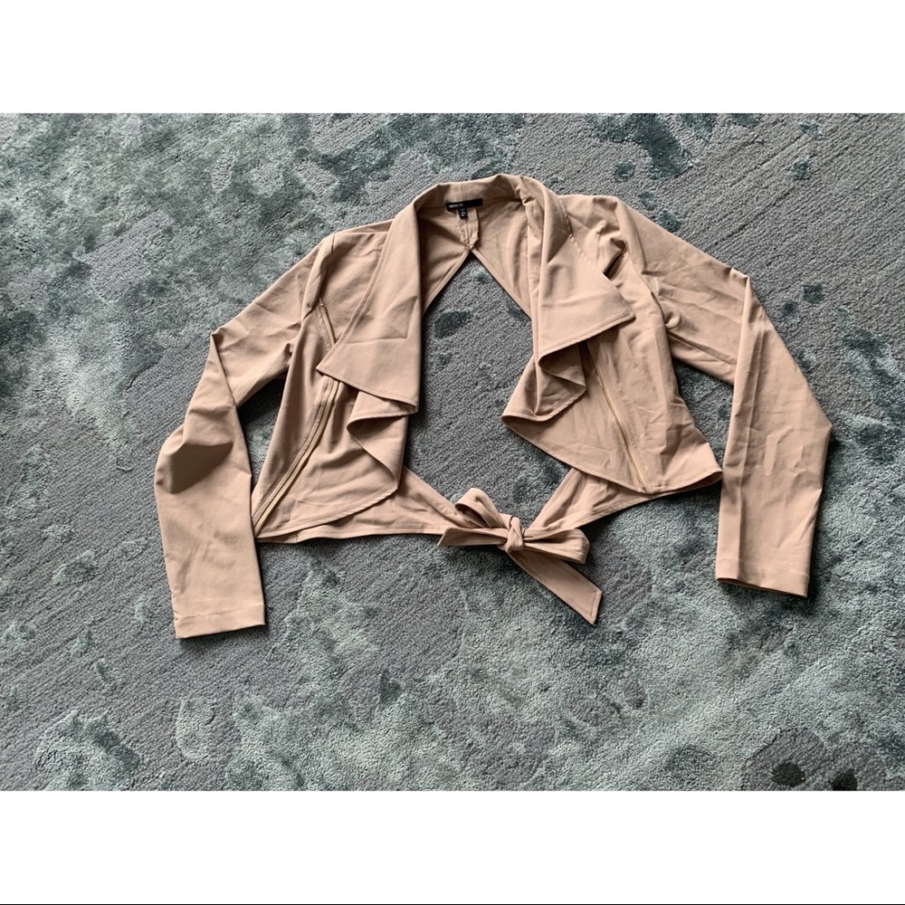 Love Culture Tan open back tie jacket